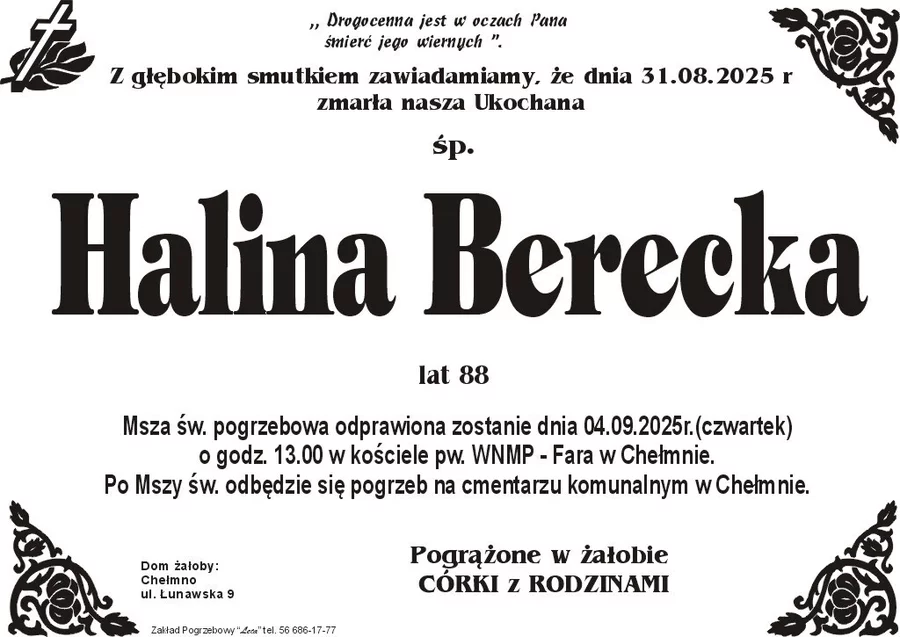 W komentarzach wpisujemy wspomnienia i kondolencje.
