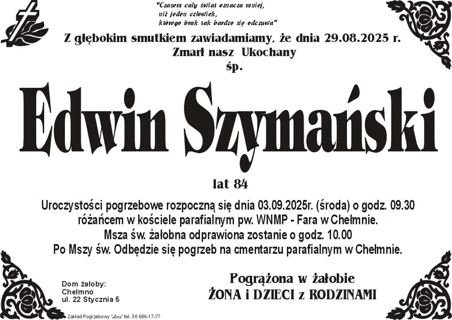 W komentarzach wpisujemy wspomnienia i kondolencje.