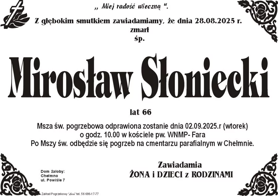 W komentarzach wpisujemy wspomnienia i kondolencje.