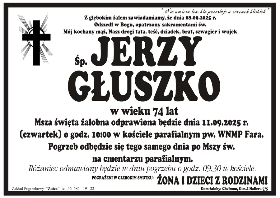 W komentarzach wpisujemy wspomnienia i kondolencje.
