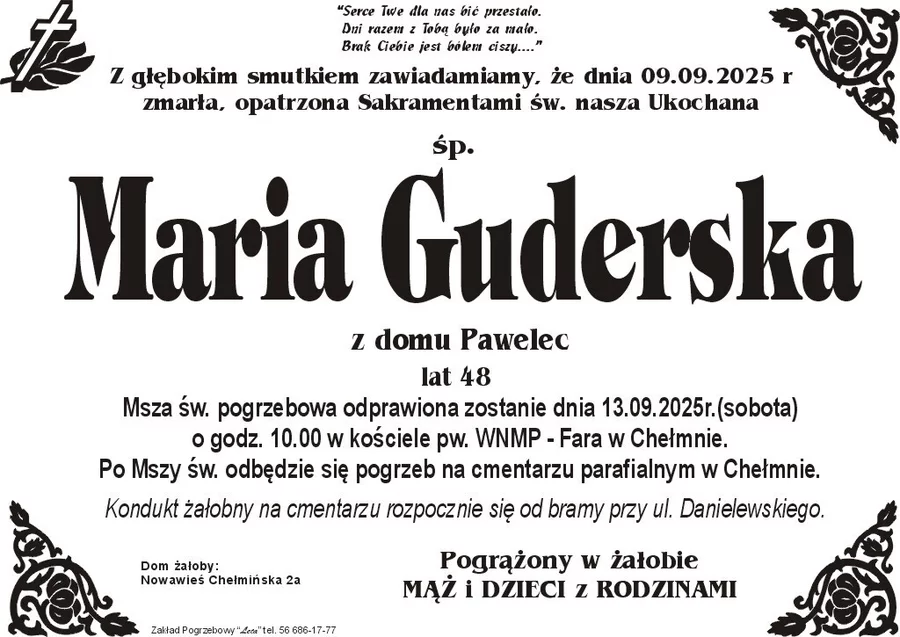 W komentarzach wpisujemy wspomnienia i kondolencje.