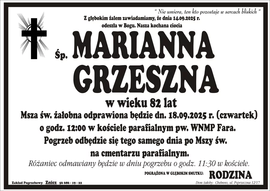 W komentarzach wpisujemy wspomnienia i kondolencje.