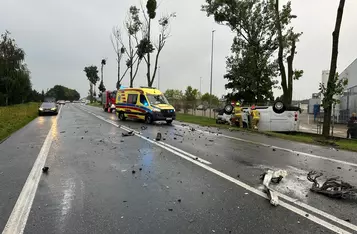 Wypadek na DK 91 pod Chełmnem/ Fot. KP PSP Chełmno