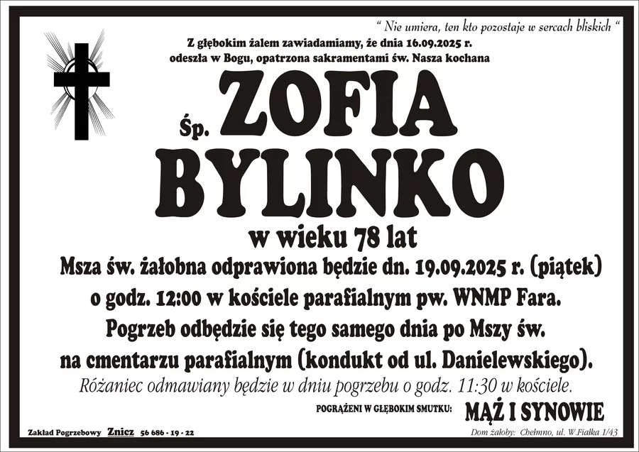W komentarzach wpisujemy wspomnienia i kondolencje.