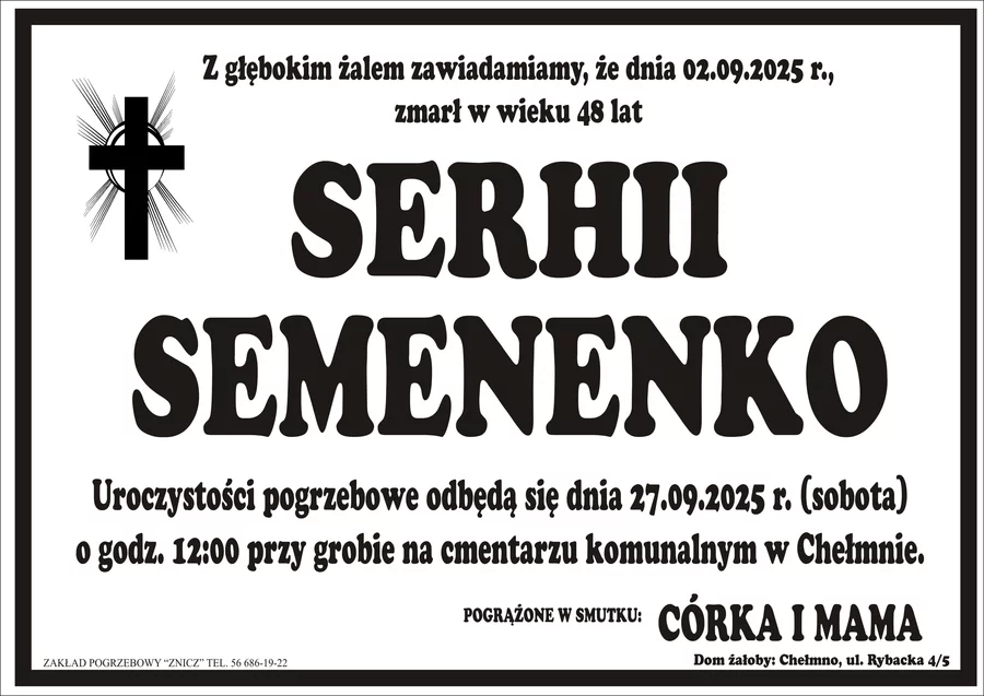 W komentarzach wpisujemy wspomnienia i kondolencje.