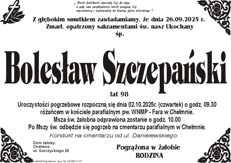 W komentarzach wpisujemy wspomnienia i kondolencje.