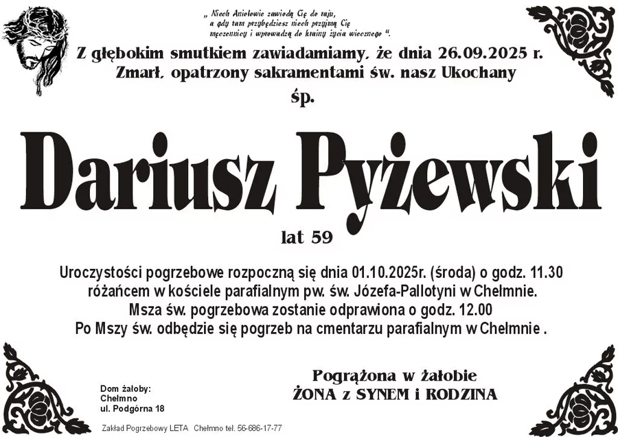 W komentarzach wpisujemy wspomnienia i kondolencje.
