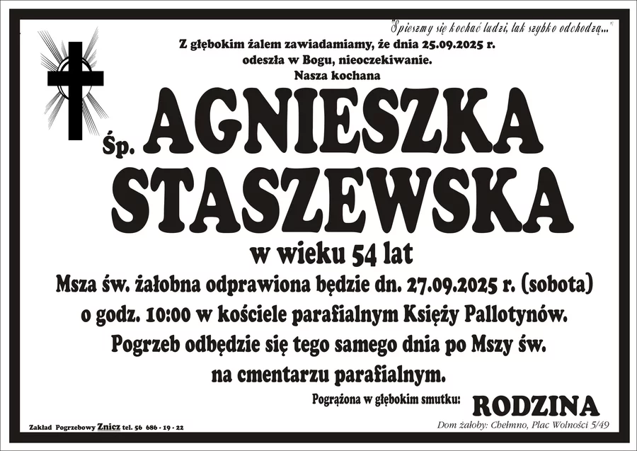 W komentarzach wpisujemy wspomnienia i kondolencje.