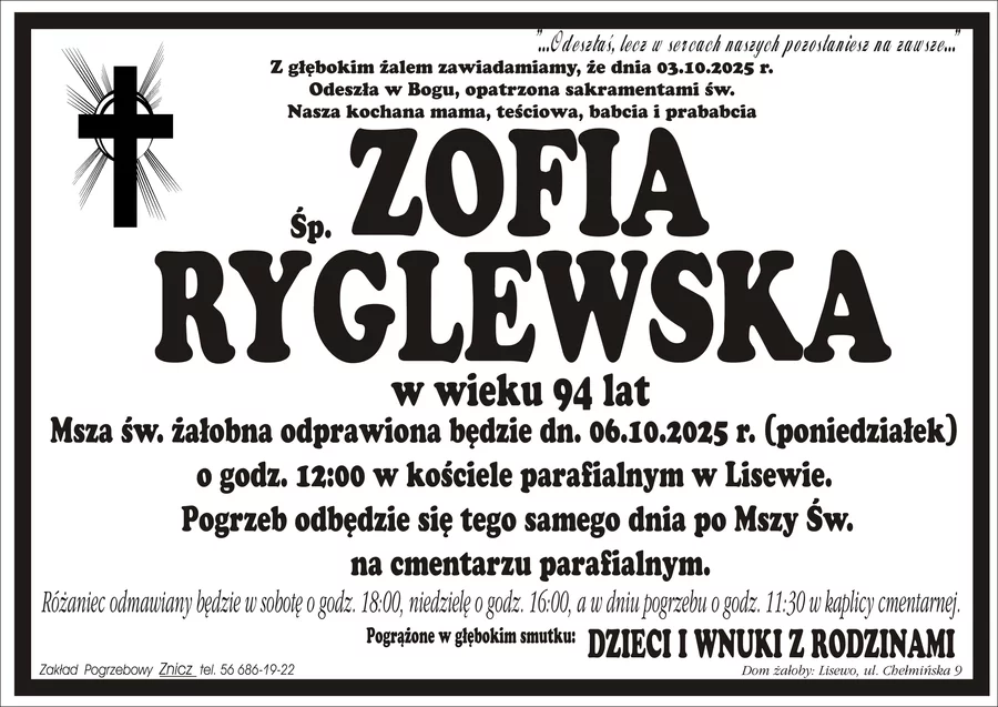 W komentarzach wpisujemy wspomnienia i kondolencje.