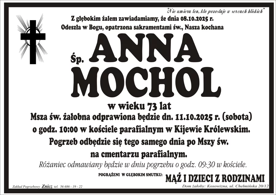 W komentarzach wpisujemy wspomnienia i kondolencje.
