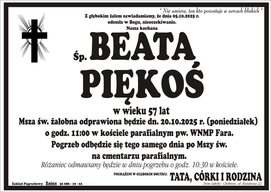 W komentarzach wpisujemy wspomnienia i kondolencje.