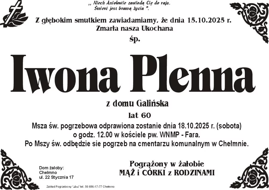 W komentarzach wpisujemy wspomnienia i kondolencje.