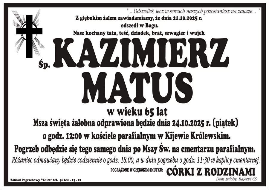 W komentarzach wpisujemy wspomnienia i kondolencje.