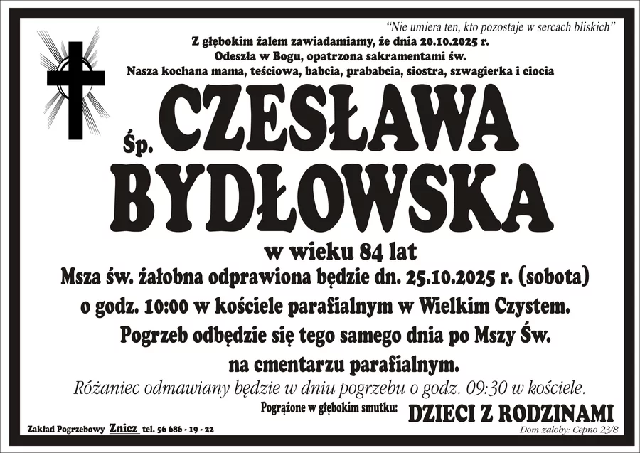W komentarzach wpisujemy wspomnienia i kondolencje.