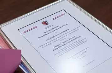 Wręczenie nagrody dla najlepszej terapeutki zajęciowej. Fot. Mikołaj Kuras dla UMWKP