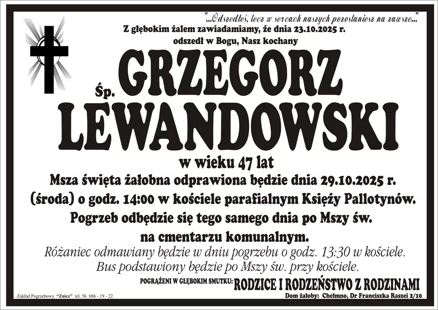 W komentarzach wpisujemy wspomnienia i kondolencje.