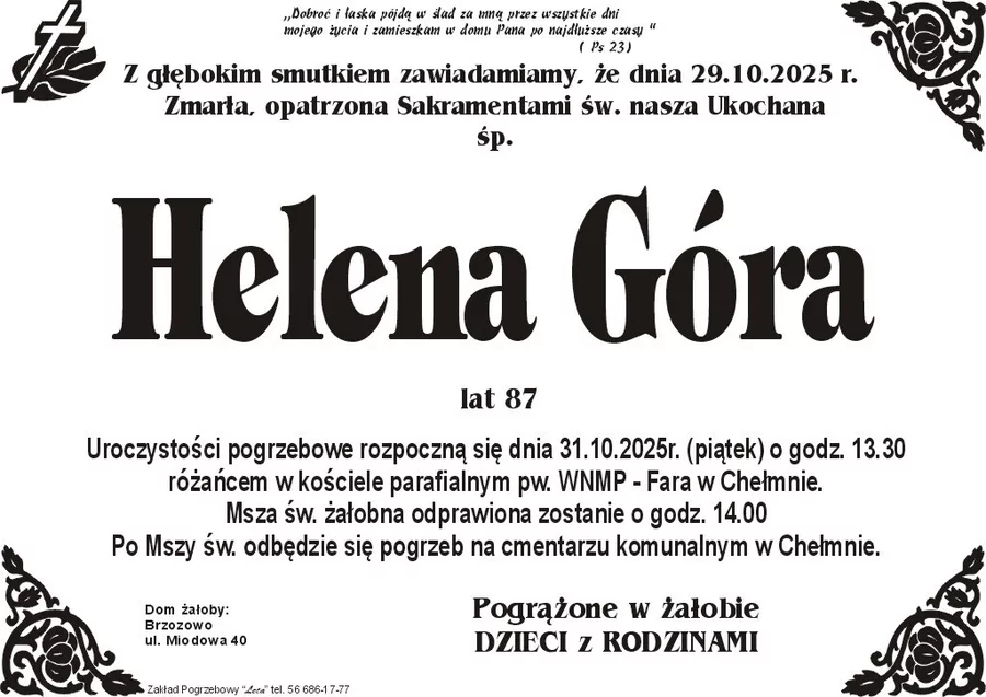 W komentarzach wpisujemy wspomnienia i kondolencje.