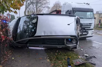 Wypadek w Płutowie pod Chełmnem/ Fot. KP PSP Chełmno