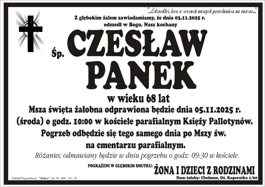 W komentarzach wpisujemy wspomnienia i kondolencje.
