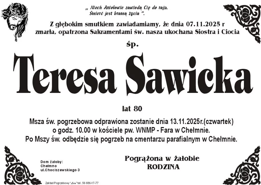 W komentarzach wpisujemy wspomnienia i kondolencje.