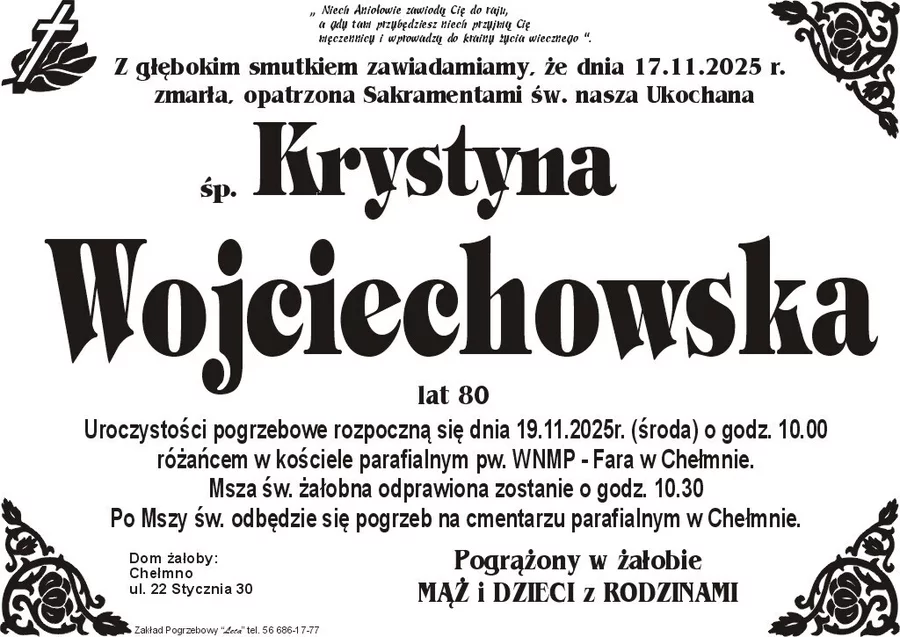 W komentarzach wpisujemy wspomnienia i kondolencje.