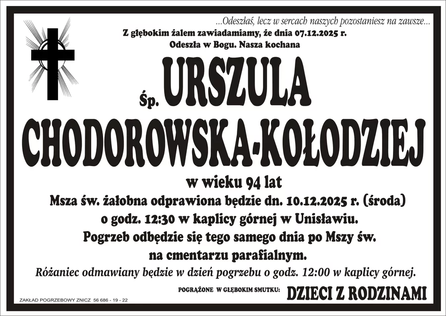 W komentarzach wpisujemy wspomnienia i kondolencje.