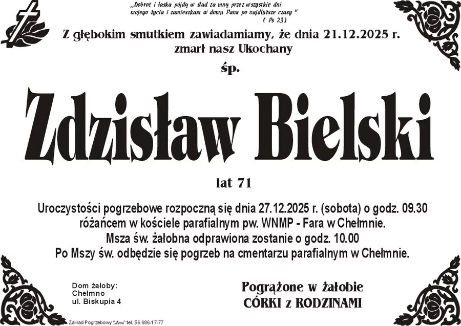 W komentarzach wpisujemy wspomnienia i kondolencje.