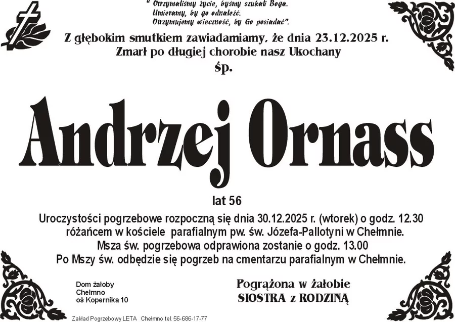 W komentarzach wpisujemy wspomnienia i kondolencje.