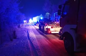 Pożar domu w Trzebczu Szlacheckim/ Fot. KP PSP Chełmno