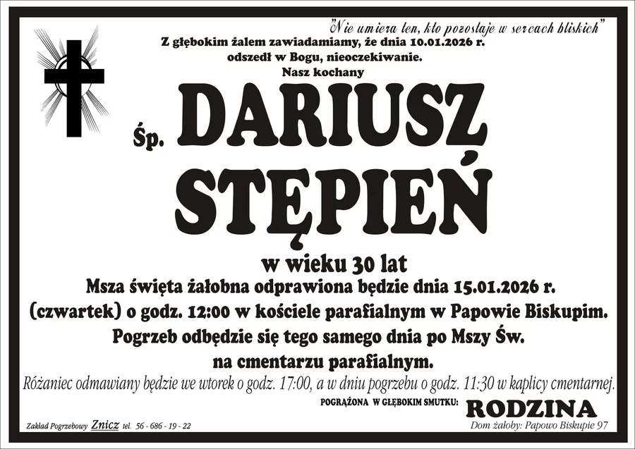 W komentarzach wpisujemy wspomnienia i kondolencje.