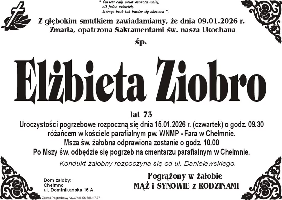 W komentarzach wpisujemy wspomnienia i kondolencje.