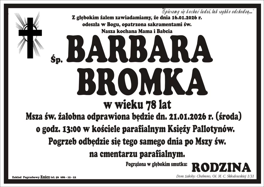 W komentarzach wpisujemy wspomnienia i kondolencje.