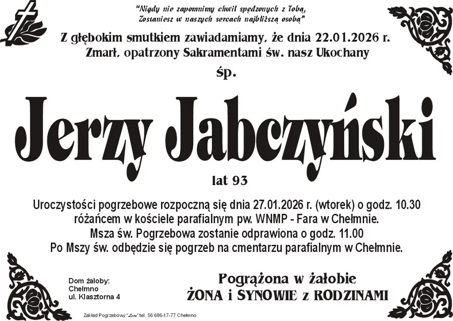 W komentarzach wpisujemy wspomnienia i kondolencje.