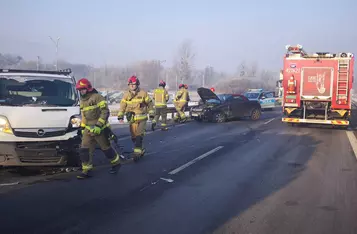 Wypadek na DK 91 w Chełmnie/ Fot. KP PSP Chełmno