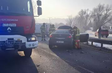 Wypadek na DK 91 w Chełmnie/ Fot. KP PSP Chełmno