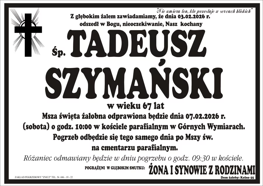 W komentarzach wpisujemy wspomnienia i kondolencje.