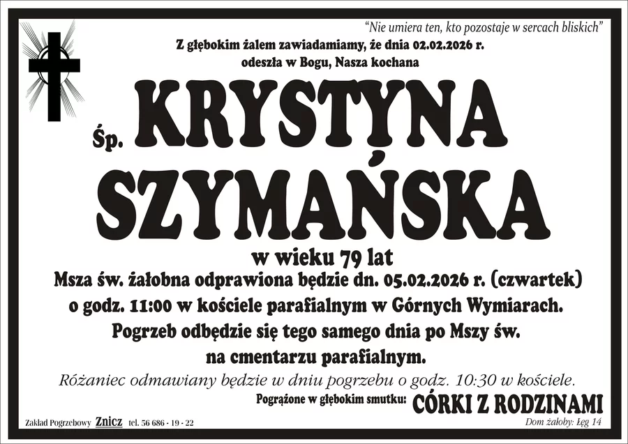 W komentarzach wpisujemy wspomnienia i kondolencje.