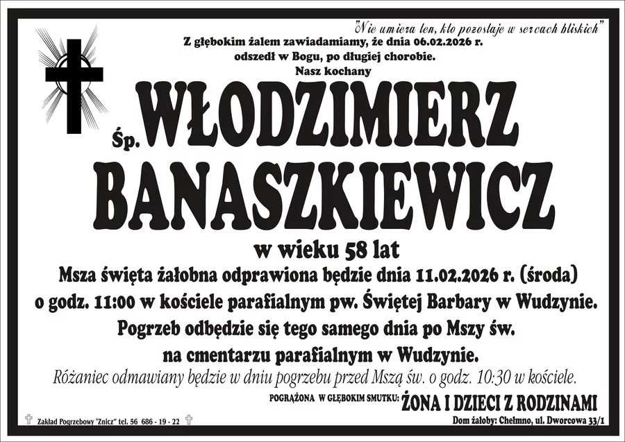 W komentarzach wpisujemy wspomnienia i kondolencje.