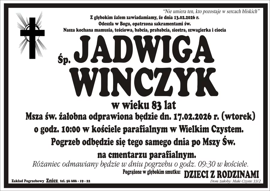 W komentarzach wpisujemy wspomnienia i kondolencje.