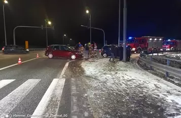 Stłuczka aut na dk 91 w Chełmnie/ Fot. KP PSP Chełmno