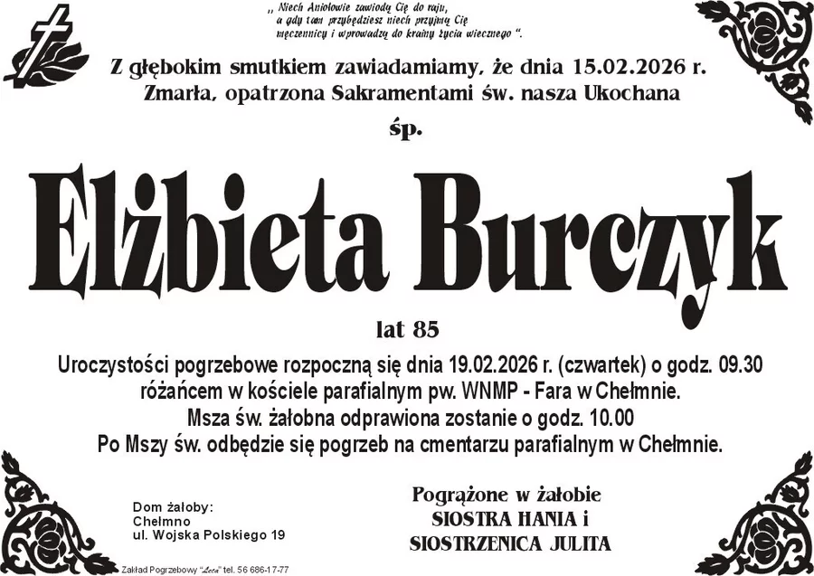 W komentarzach wpisujemy wspomnienia i kondolencje.