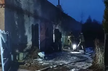 Pożar kurnika w Chełmnie/ Fot. KP PSP w Chełmnie