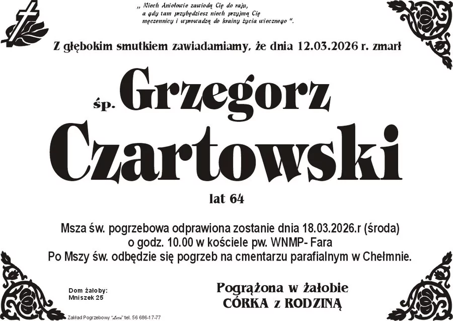W komentarzach wpisujemy wspomnienia i kondolencje.