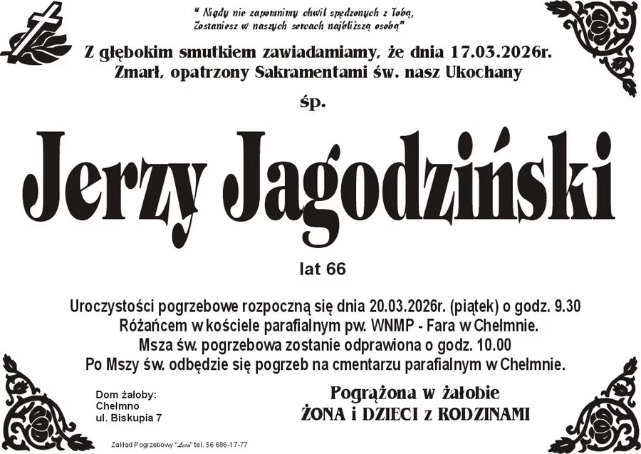 W komentarzach wpisujemy wspomnienia i kondolencje.