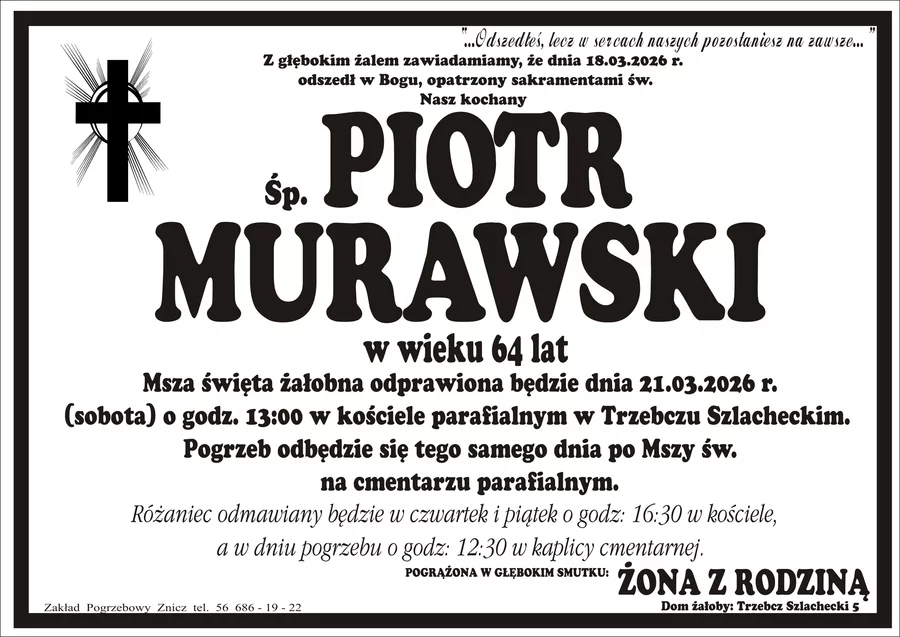 W komentarzach wpisujemy wspomnienia i kondolencje.