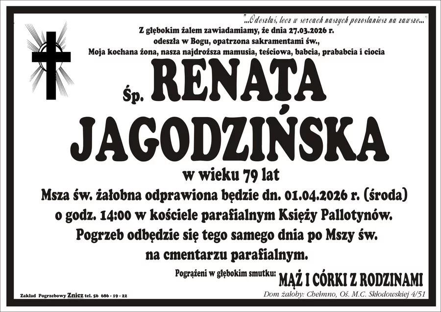W komentarzach wpisujemy wspomnienia i kondolencje.