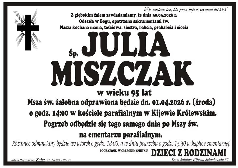 W komentarzach wpisujemy wspomnienia i kondolencje.