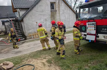 Pożar domu w Malankowie pod Chełmnem/ Fot. KP PSP Chełmno
