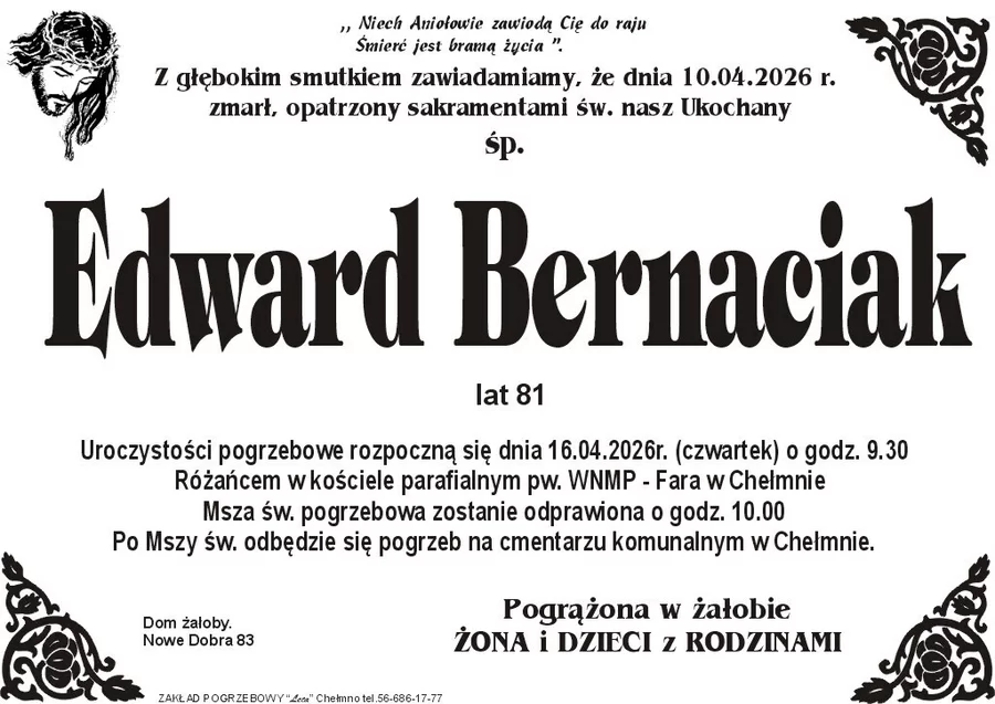 W komentarzach wpisujemy wspomnienia i kondolencje.