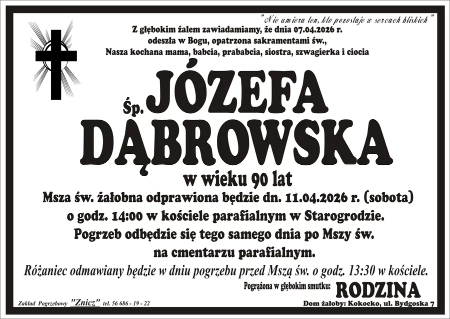W komentarzach wpisujemy wspomnienia i kondolencje.